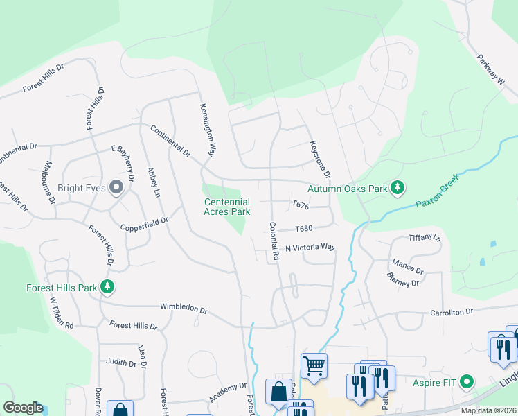 map of restaurants, bars, coffee shops, grocery stores, and more near 4291 Continental Drive in Harrisburg