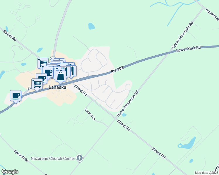 map of restaurants, bars, coffee shops, grocery stores, and more near 1009 Canter Circle in New Hope