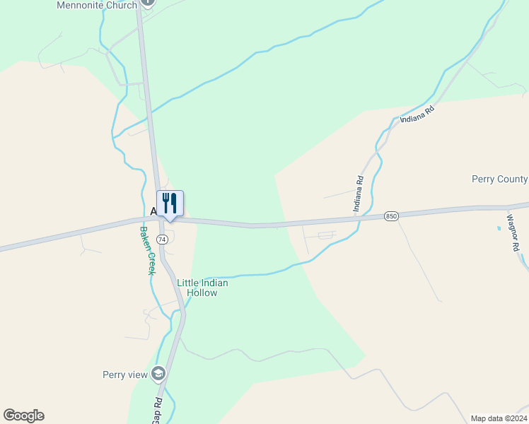 map of restaurants, bars, coffee shops, grocery stores, and more near 1651 Landisburg Road in Landisburg