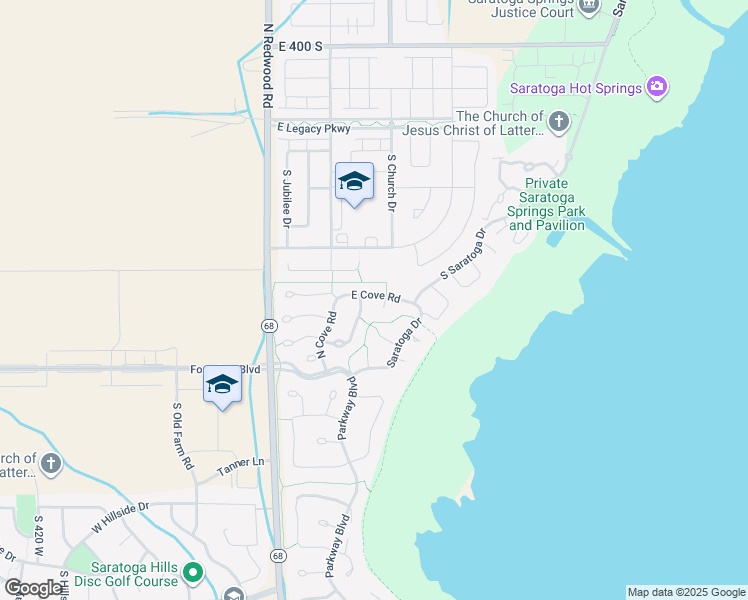 map of restaurants, bars, coffee shops, grocery stores, and more near 154 East Cove Road in Saratoga Springs