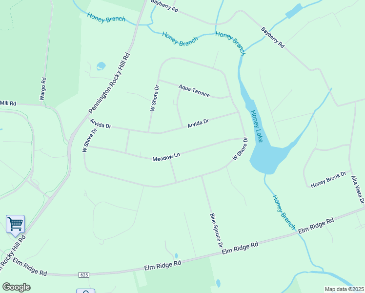 map of restaurants, bars, coffee shops, grocery stores, and more near 13 Arvida Drive in Pennington