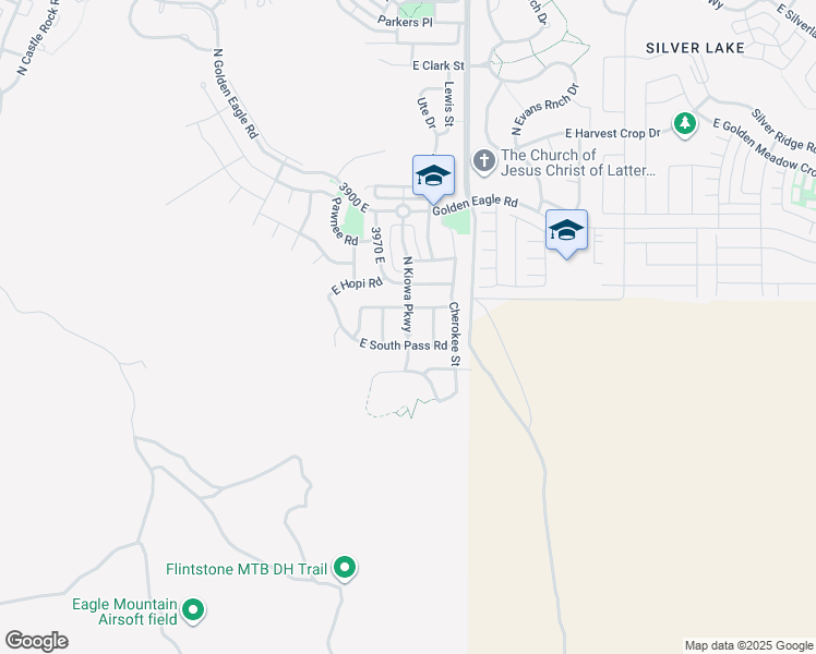 map of restaurants, bars, coffee shops, grocery stores, and more near 6935 North Kiowa Parkway in Eagle Mountain