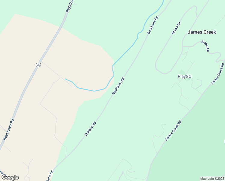 map of restaurants, bars, coffee shops, grocery stores, and more near Backbone Road in James Creek