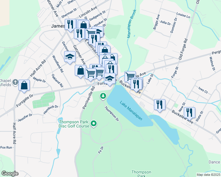 map of restaurants, bars, coffee shops, grocery stores, and more near in Jamesburg