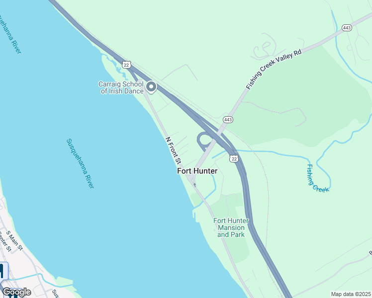 map of restaurants, bars, coffee shops, grocery stores, and more near 5509 River Road in Harrisburg