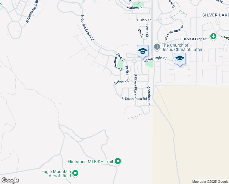 map of restaurants, bars, coffee shops, grocery stores, and more near 3873 East South Pass CV in Eagle Mountain