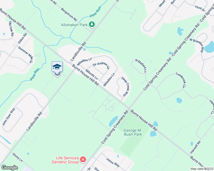 map of restaurants, bars, coffee shops, grocery stores, and more near 4157 Miladies Lane in Doylestown