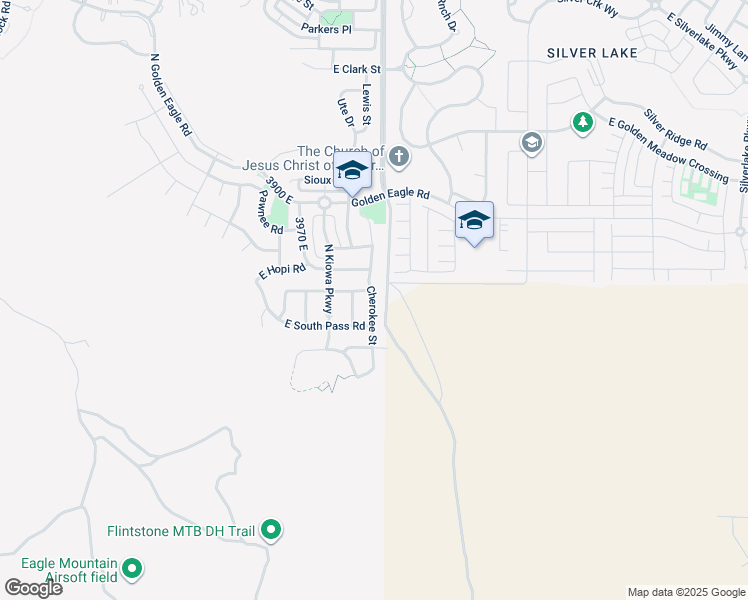 map of restaurants, bars, coffee shops, grocery stores, and more near 6963 Cherokee Street in Eagle Mountain