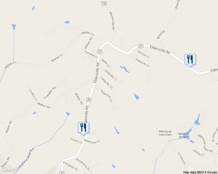 map of restaurants, bars, coffee shops, grocery stores, and more near 156 Loretta Ave in Follansbee