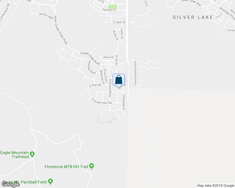 map of restaurants, bars, coffee shops, grocery stores, and more near 6954 Chippewa Drive in Eagle Mountain