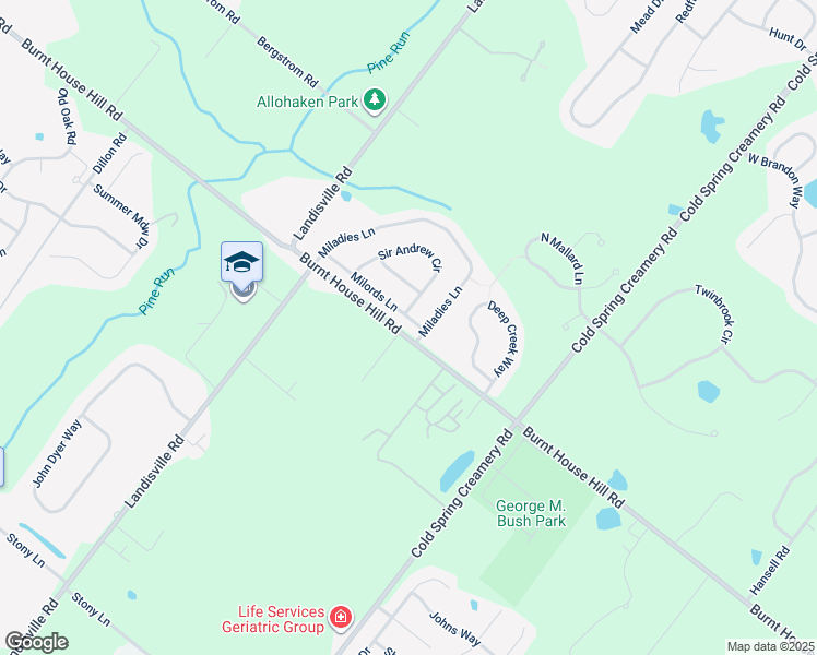 map of restaurants, bars, coffee shops, grocery stores, and more near 4156 Milords Lane in Doylestown