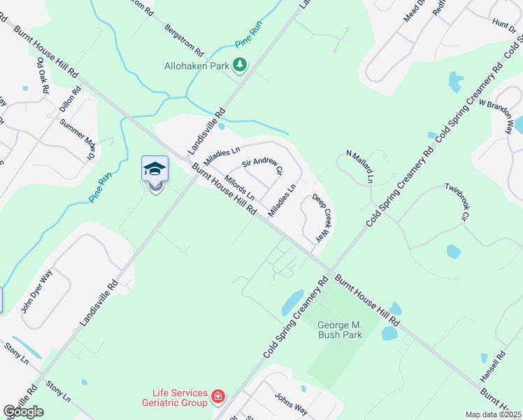 map of restaurants, bars, coffee shops, grocery stores, and more near 4156 Milords Lane in Doylestown