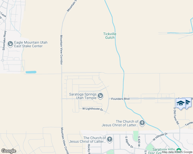 map of restaurants, bars, coffee shops, grocery stores, and more near 823 South Ensign Drive in Saratoga Springs