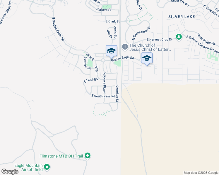 map of restaurants, bars, coffee shops, grocery stores, and more near 4056 Comanche Street in Eagle Mountain