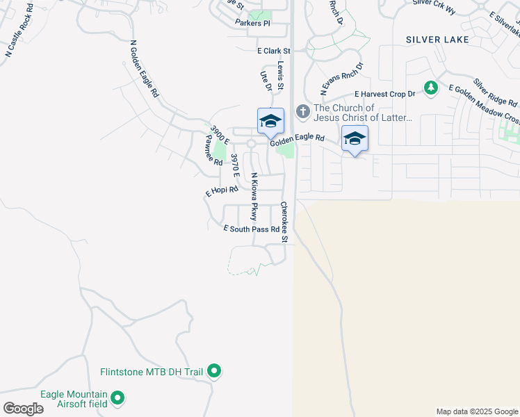 map of restaurants, bars, coffee shops, grocery stores, and more near 4056 Comanche Street in Eagle Mountain