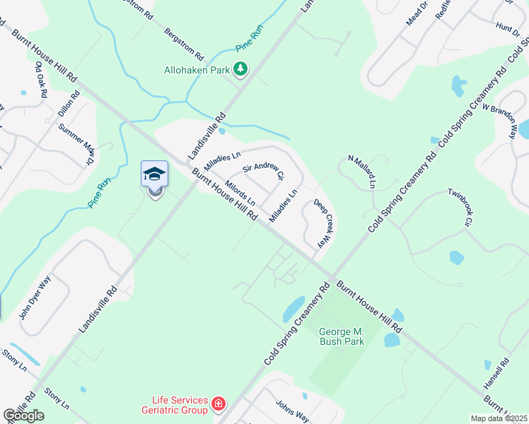 map of restaurants, bars, coffee shops, grocery stores, and more near 4162 Milords Lane in Doylestown