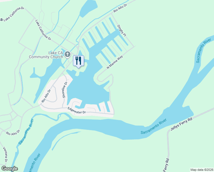 map of restaurants, bars, coffee shops, grocery stores, and more near 19041 Finger Point Way in Cottonwood