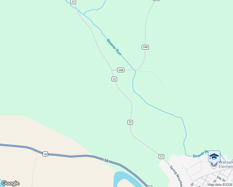 map of restaurants, bars, coffee shops, grocery stores, and more near 26851 County Road 22 in Warsaw