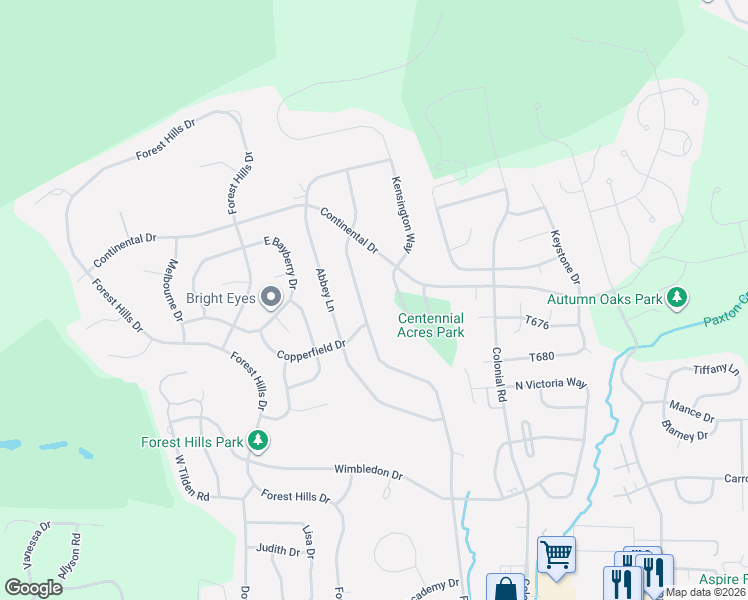 map of restaurants, bars, coffee shops, grocery stores, and more near 2324 Forest Lane in Harrisburg
