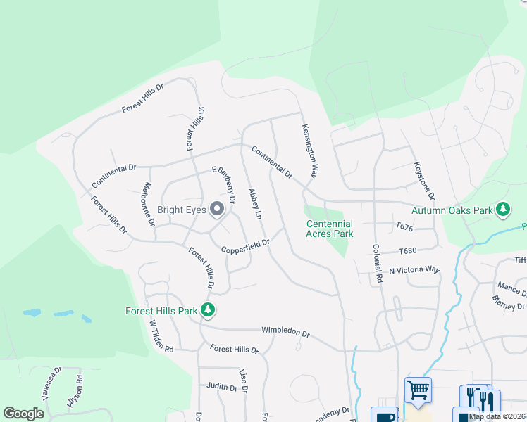 map of restaurants, bars, coffee shops, grocery stores, and more near 2336 Abbey Lane in Harrisburg