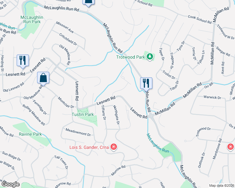 map of restaurants, bars, coffee shops, grocery stores, and more near 1312 Wellington Drive in Pittsburgh
