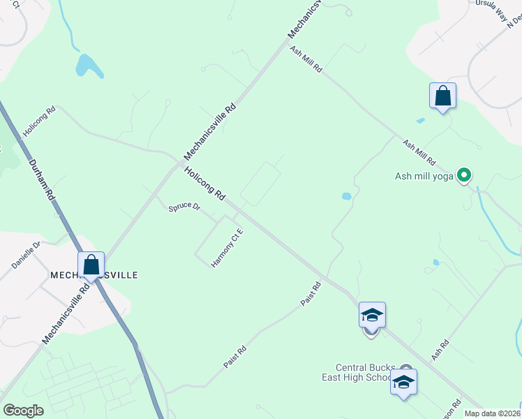 map of restaurants, bars, coffee shops, grocery stores, and more near 5270 Bailey Court East in Doylestown