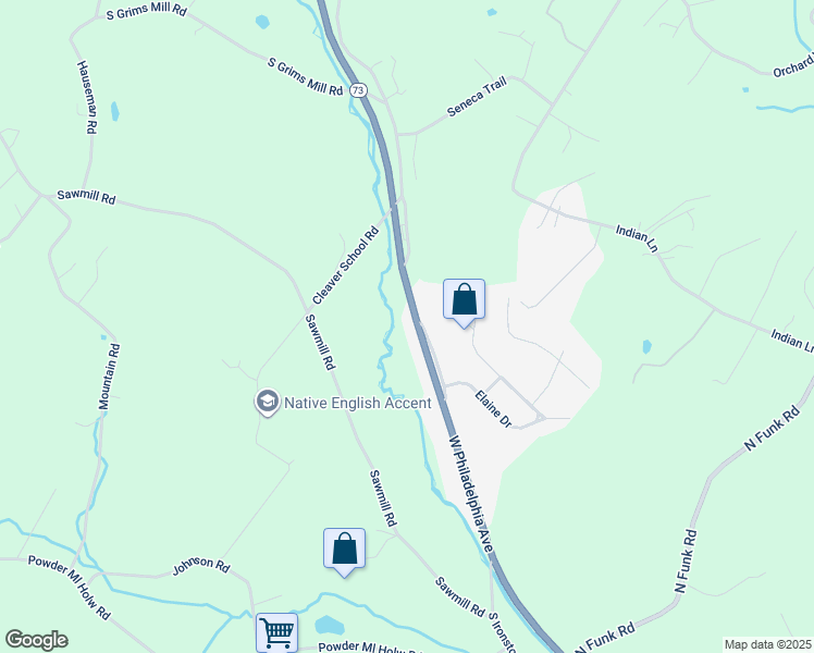 map of restaurants, bars, coffee shops, grocery stores, and more near 1012 West Philadelphia Avenue in Boyertown