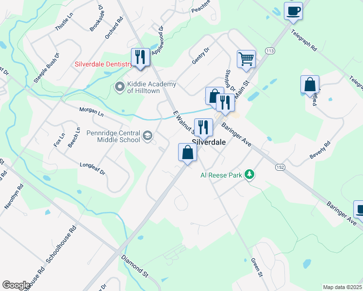 map of restaurants, bars, coffee shops, grocery stores, and more near in Silverdale
