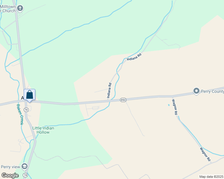 map of restaurants, bars, coffee shops, grocery stores, and more near 21 Indiana Road in Landisburg
