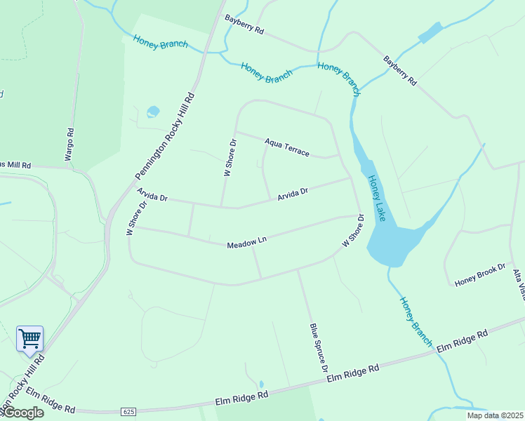 map of restaurants, bars, coffee shops, grocery stores, and more near 13 Arvida Drive in Pennington