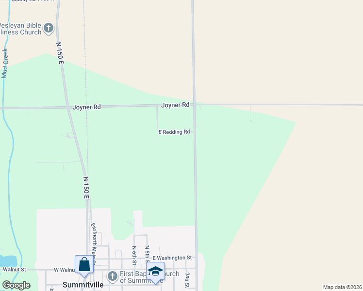 map of restaurants, bars, coffee shops, grocery stores, and more near 16889 North 200 East in Summitville