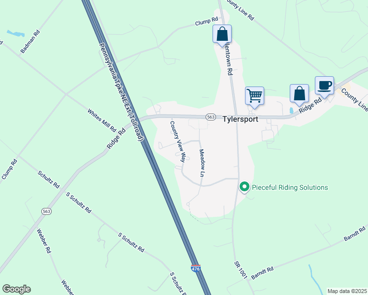 map of restaurants, bars, coffee shops, grocery stores, and more near 154 Country View Way in Telford
