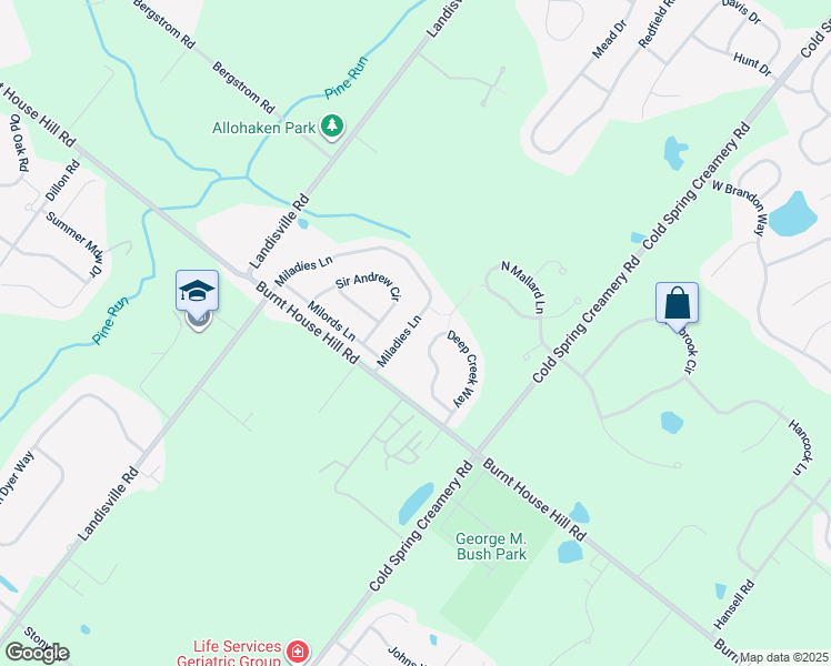 map of restaurants, bars, coffee shops, grocery stores, and more near 4173 Miladies Lane in Doylestown