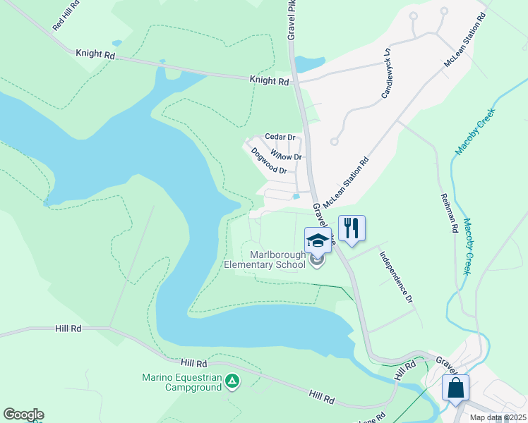 map of restaurants, bars, coffee shops, grocery stores, and more near 915 Lakeview Drive in Green Lane