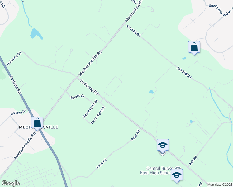 map of restaurants, bars, coffee shops, grocery stores, and more near 5262 Bailey Court East in Doylestown