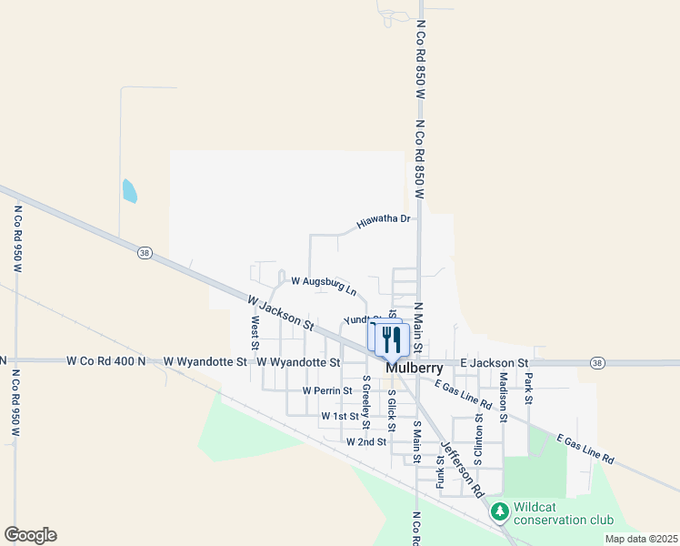 map of restaurants, bars, coffee shops, grocery stores, and more near 501 Concordia Court in Mulberry