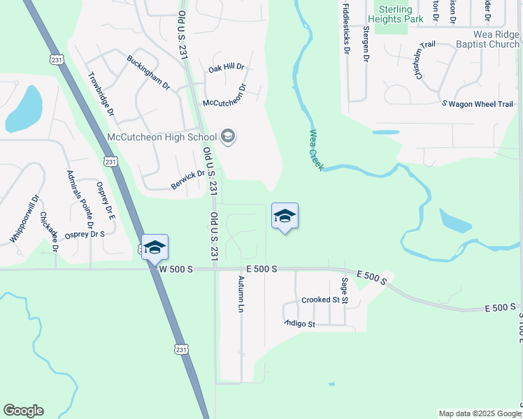 map of restaurants, bars, coffee shops, grocery stores, and more near 4700 Autumn Lane North in Lafayette