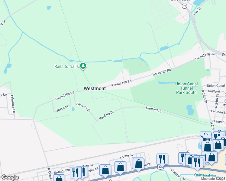 map of restaurants, bars, coffee shops, grocery stores, and more near 3014 Tunnel Hill Road in Lebanon