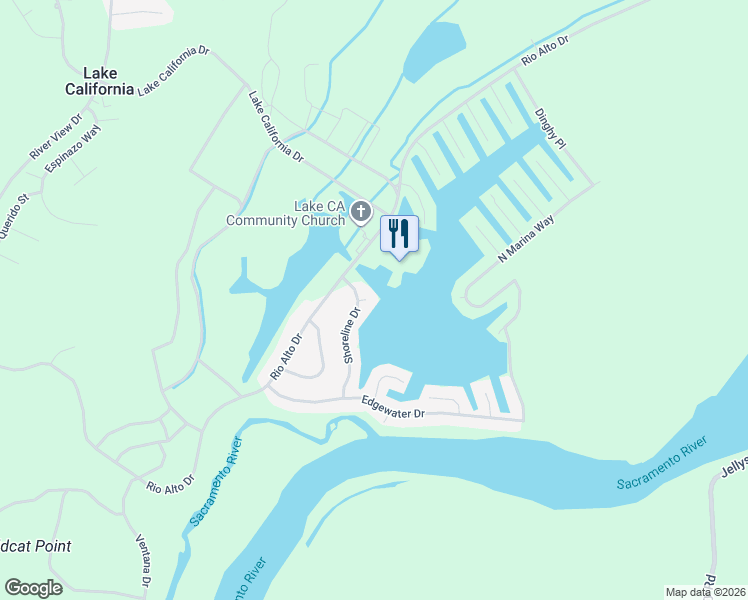 map of restaurants, bars, coffee shops, grocery stores, and more near 19082 Shoreline Drive in Cottonwood