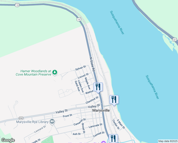 map of restaurants, bars, coffee shops, grocery stores, and more near 606 Myrtle Avenue in Marysville