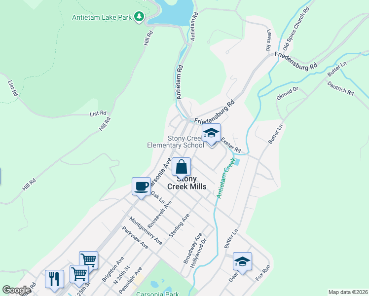 map of restaurants, bars, coffee shops, grocery stores, and more near 43 Aldine Avenue in Reading