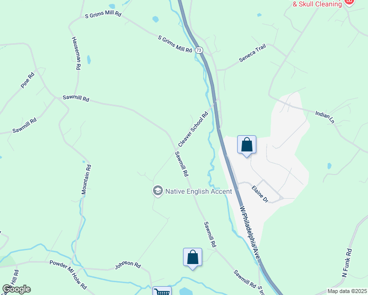 map of restaurants, bars, coffee shops, grocery stores, and more near 83 Cleaver School Road in Boyertown