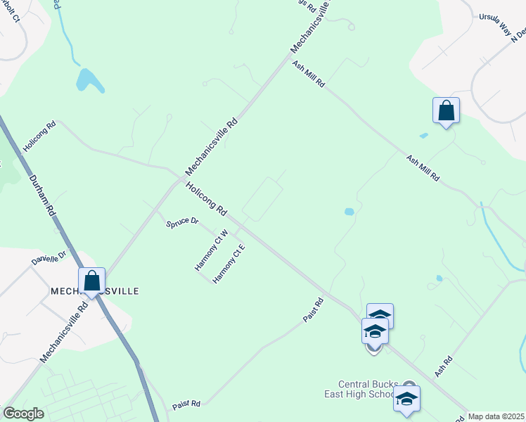 map of restaurants, bars, coffee shops, grocery stores, and more near 5259 Bailey Court East in Doylestown