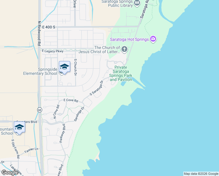 map of restaurants, bars, coffee shops, grocery stores, and more near 354 Bayside Drive in Saratoga Springs