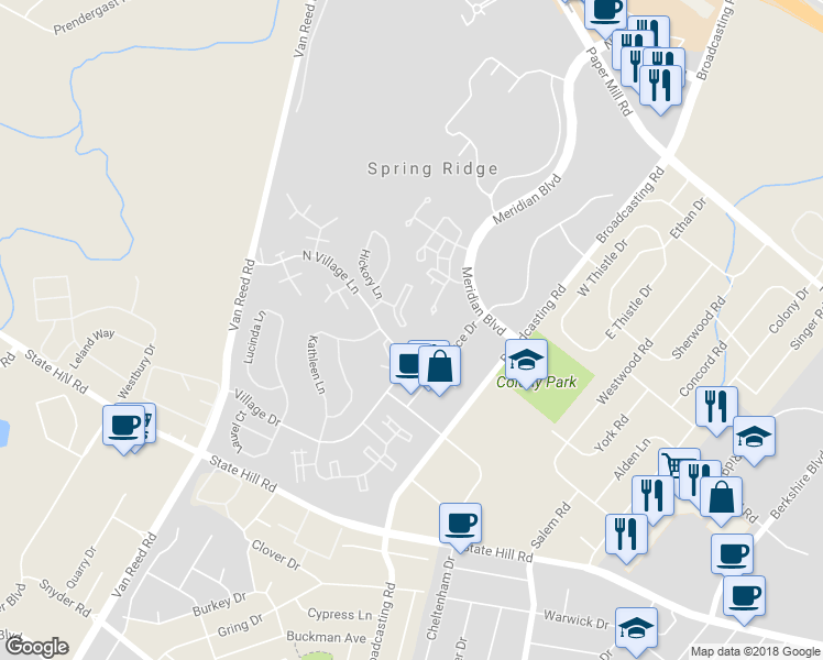map of restaurants, bars, coffee shops, grocery stores, and more near 220 Hawthorne Court North in Reading