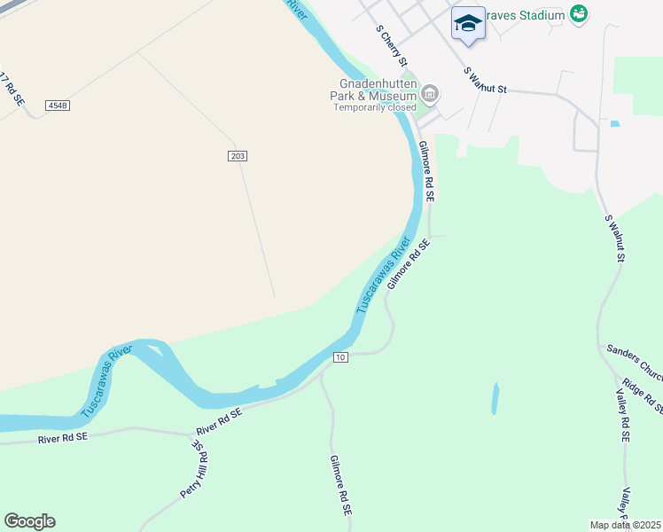 map of restaurants, bars, coffee shops, grocery stores, and more near in Gnadenhutten