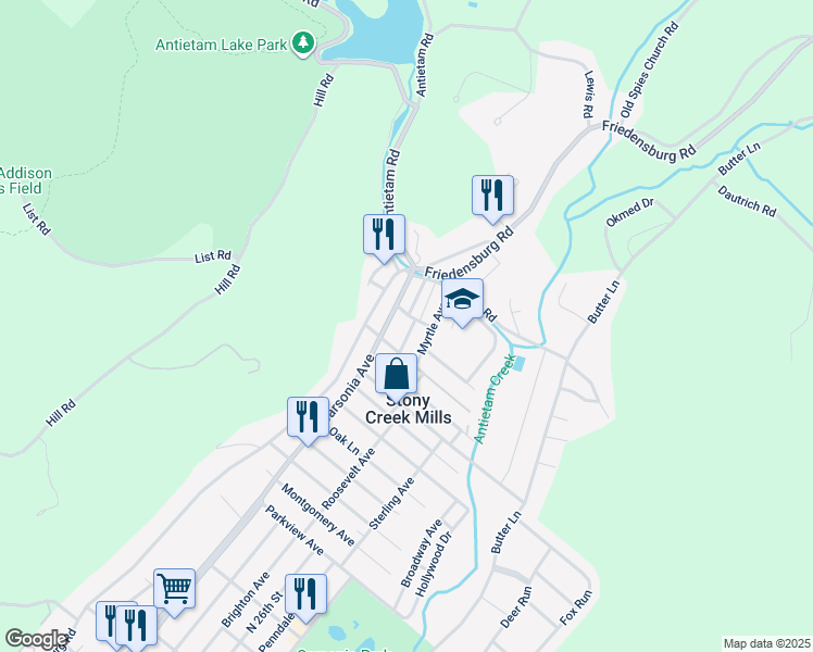 map of restaurants, bars, coffee shops, grocery stores, and more near 39 Aldine Avenue in Reading