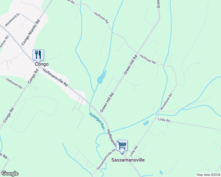 map of restaurants, bars, coffee shops, grocery stores, and more near 120 Green Hill Road in Barto