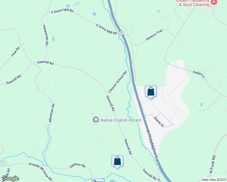 map of restaurants, bars, coffee shops, grocery stores, and more near 83 Cleaver School Road in Boyertown
