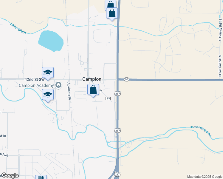 map of restaurants, bars, coffee shops, grocery stores, and more near 4305 Hawg Wild Road in Loveland